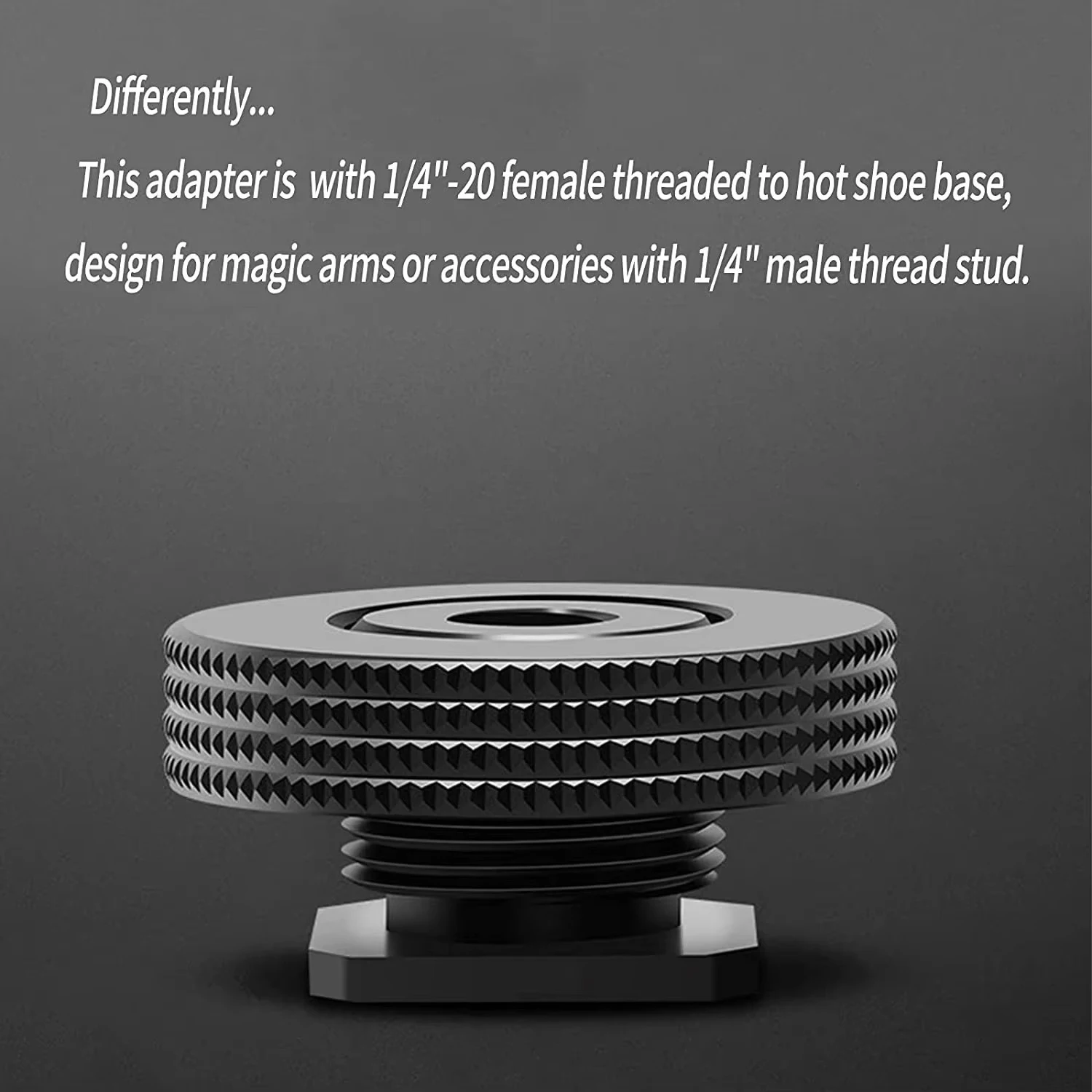 Переходник с внутренней резьбой 1/4 дюйма на горячий башмак, адаптер для крепления горячего башмака Atmoshue для Magic Arm, видеосвет, монитора. 1/4-20 холодный башмак