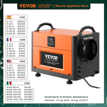 VEVOR Commercial Dehumidifier with Drain Hose for Crawl Spaces Basements Warehouse & Job Sites Large Capacity Dehumidifier