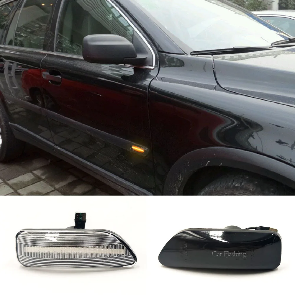 مجموعة واحدة من مصابيح LED الجانبية من الكهرمان الديناميكي مصباح إشارة الانعطاف لـ فولفو XC90 S80 XC70 V70 S60 2001- 2006 2007 2008 2009