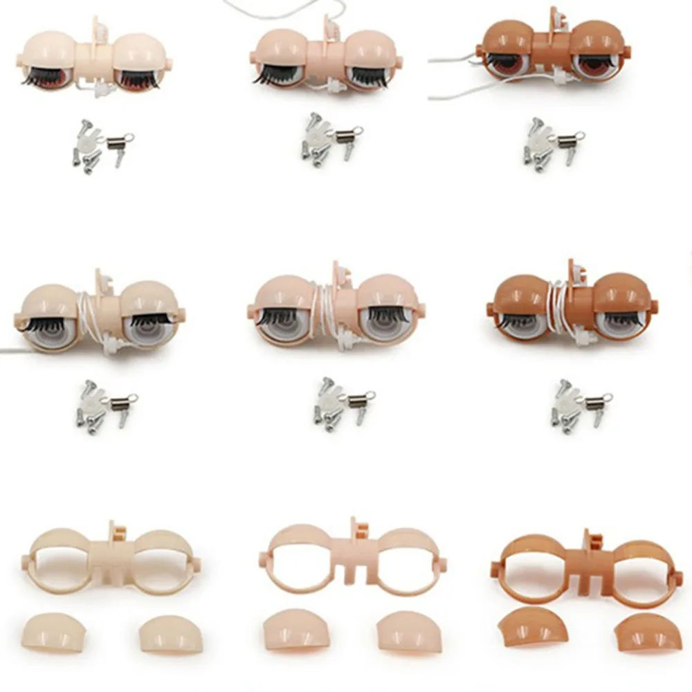 Screws 1/6 Blyth Eyes Mechanism Colorful Icy Painted Eyelid DIY Custom Doll Eyes Machinery Creative DBS Sleepy Eyes Girls Gift