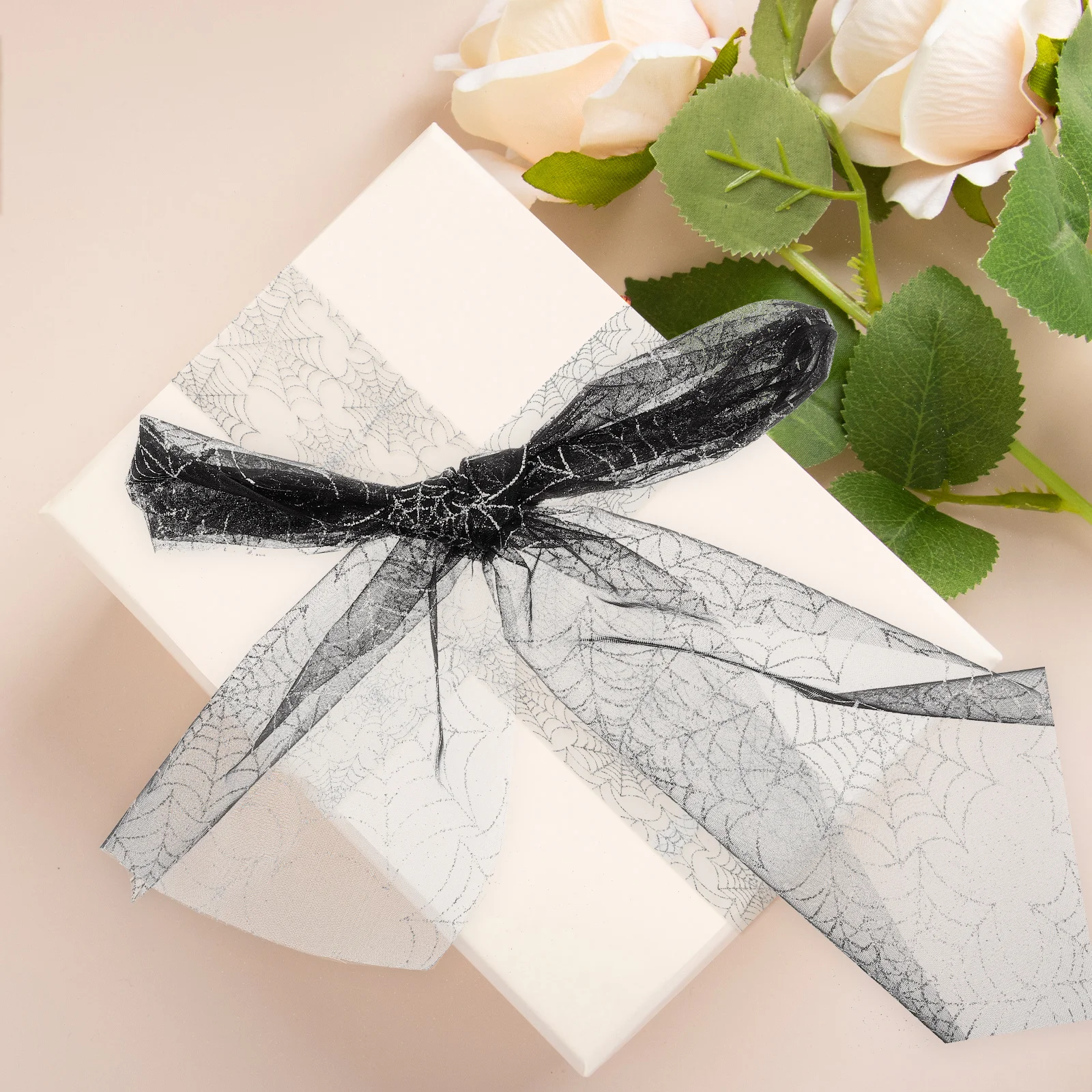 

1 Roll Organza Spider Web Mesh Ribbon Halloween Decorations Diy Crafts Party Supplies Outdoor Spooky Web Festive Decor