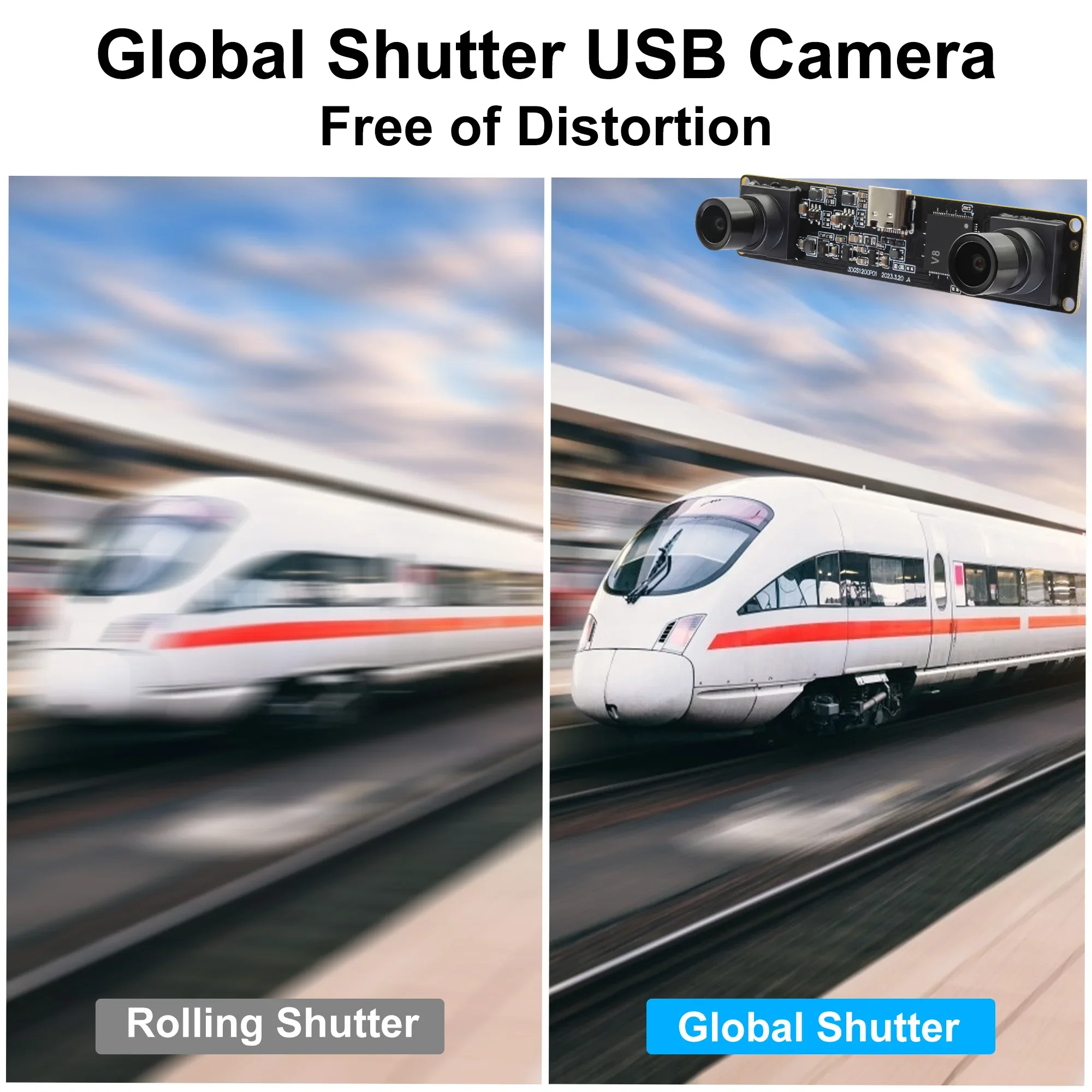

ELP 1200P 60fps Synchronization Dual Lens 3D Stereo USB Camera Module 600P 120fps 94° Wide Angle Global Shutter Webcam for Robot