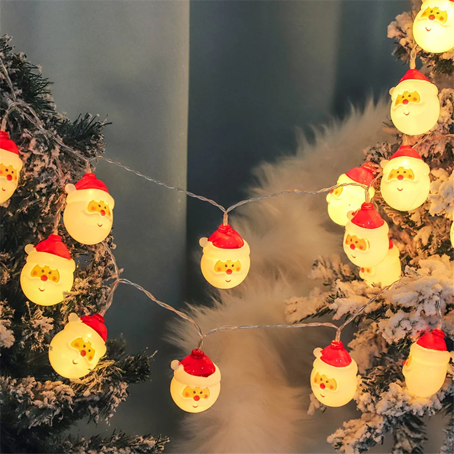 

1.5M 10LED 3M 20LED Christmas Tree String Light Battery Powered Santa Claus Snowman Fairy Lights for Party Wedding Garland Decor