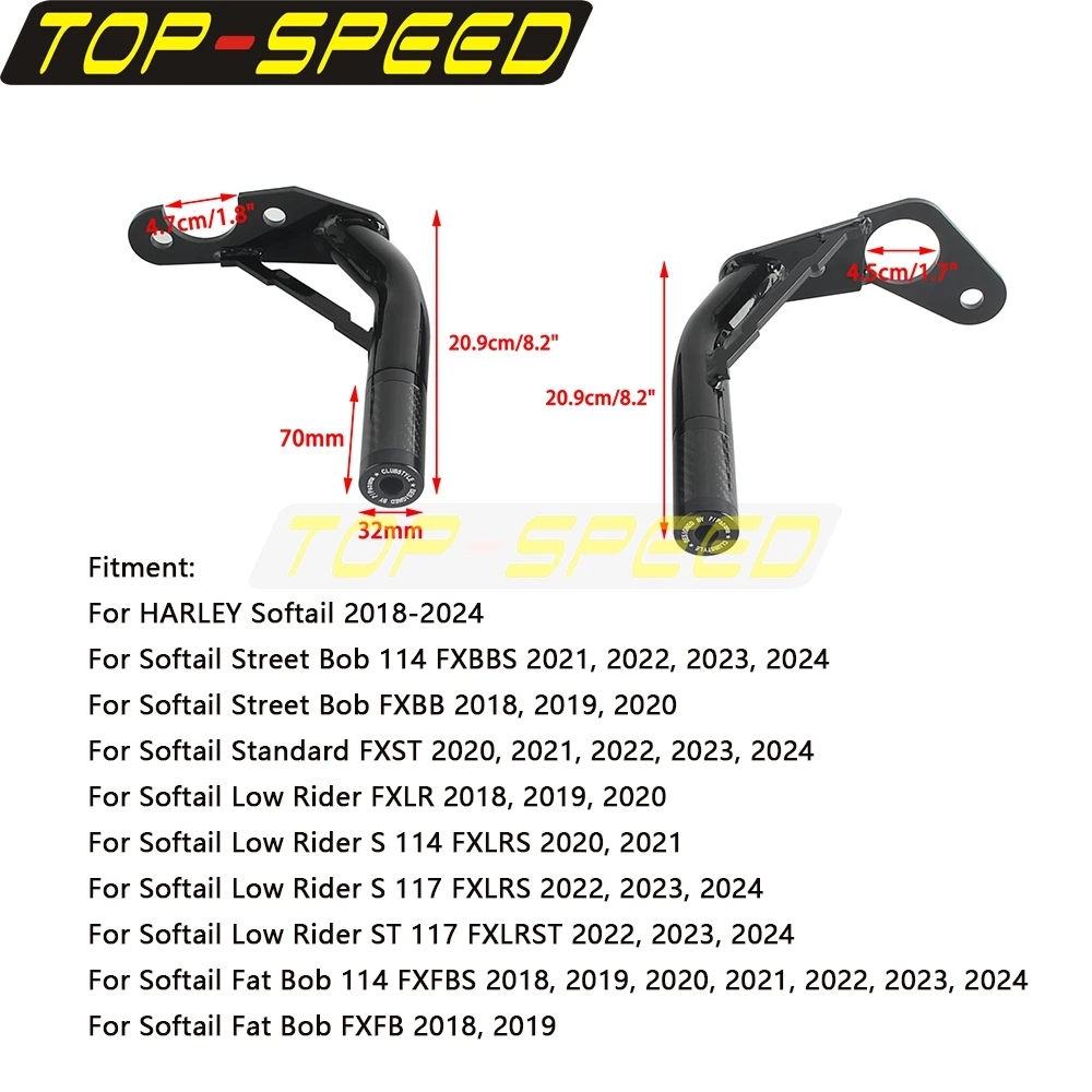 Motorcycle Rear Highway Passenger Peg Crash Bars Engine Guard Bumper For Harley Softail FXBBS FXBB FXST FXLR FXLRS FXLRS FXLRST