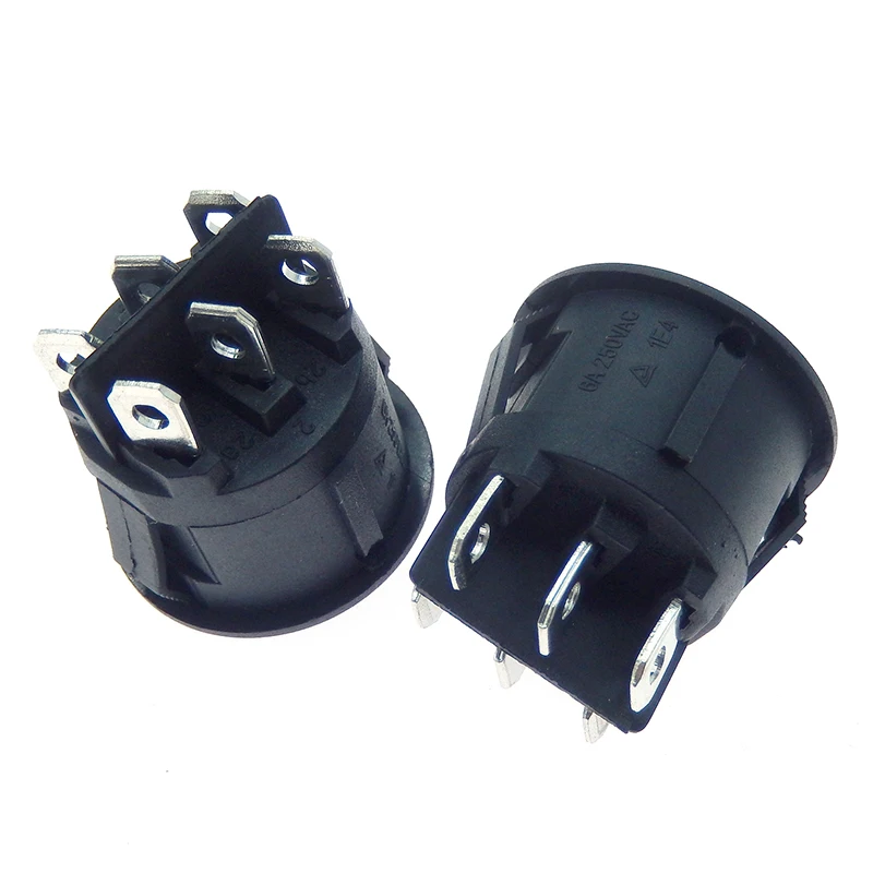 1PC KCD1 23mm Diameter Round Rocker Switches 6 PIN ON-OFF-ON 3 Position Rocker Switch 10A 125VAC