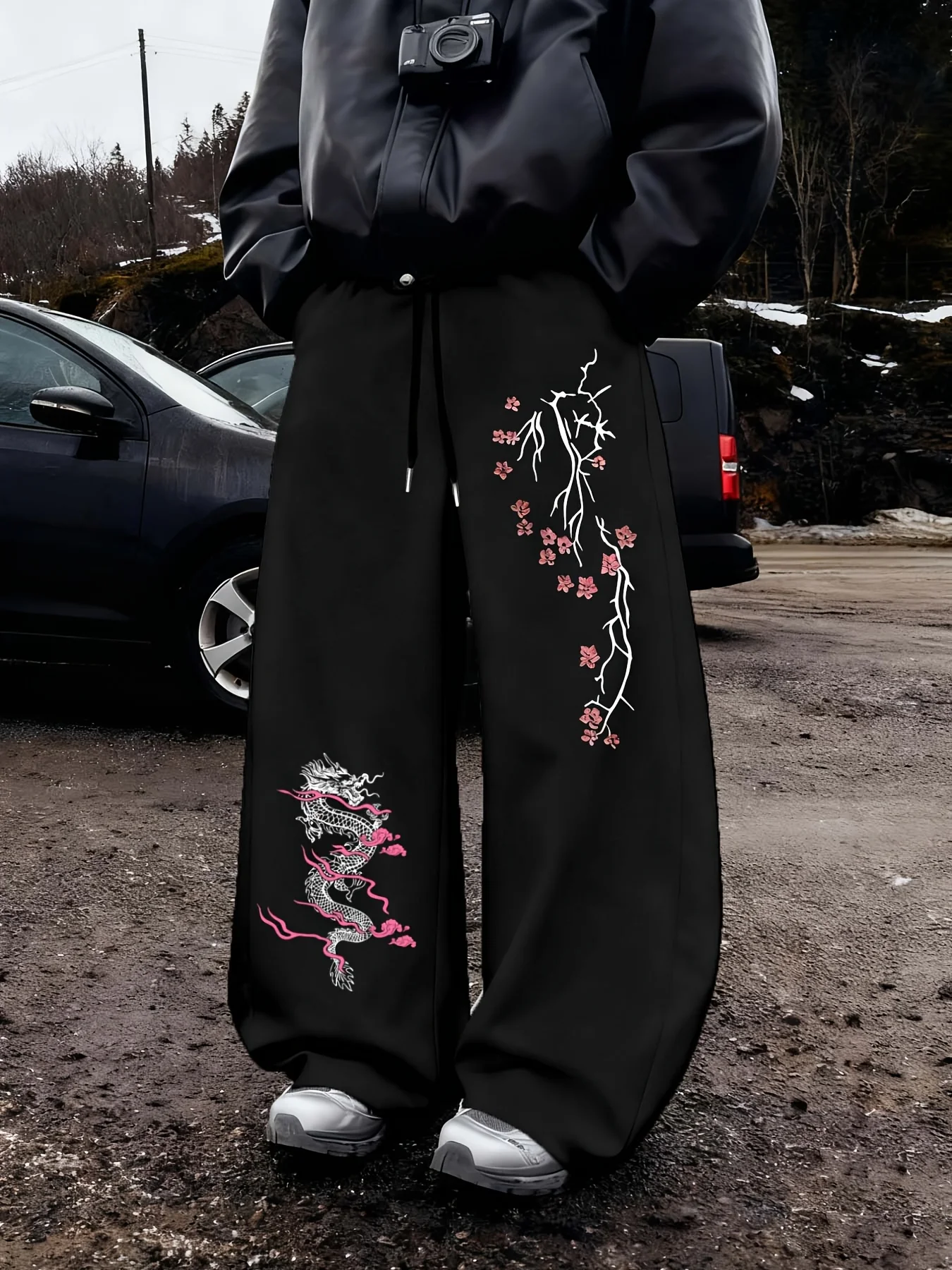 Men's Versatile Solid Color Drawstring Loose Casual Sports Pants, Spring and Autumn Men's Outdoor Home Casual Pants