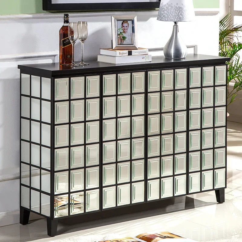 

Household Multi-Layer Large Capacity Entrance Foyer Hallway Partition Multi-Functional Glass Sideboard Cabinet