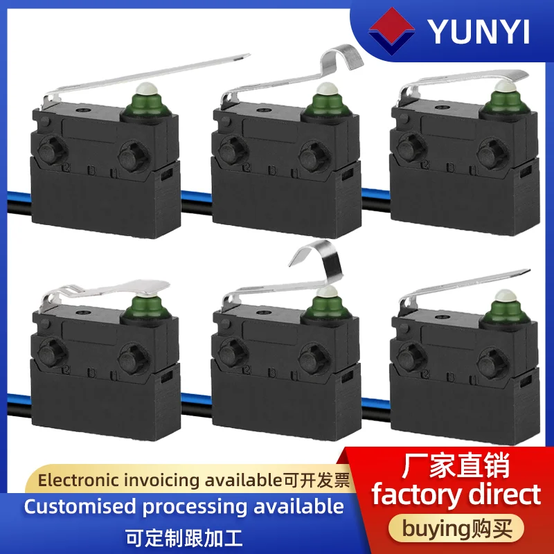 YUNYI Y3-E Micro Switch 14.7With Lead,Leverage,Positioning Column,NO NC IP67 Waterproof, Charging Gun, Car Central Control Lock