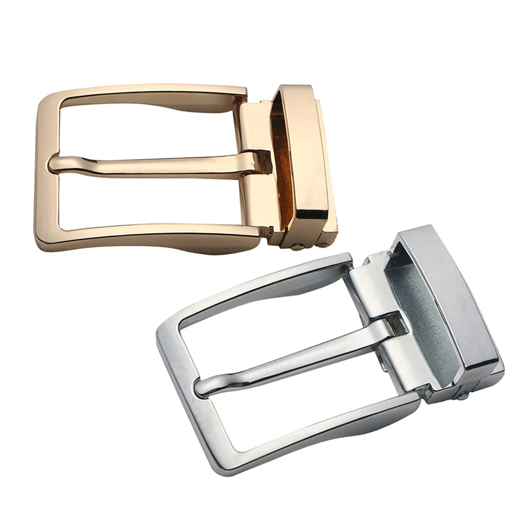 Mens Reversible Belt Buckle Replacement, Fit for 34mm Leather Strap - Gold / Silver