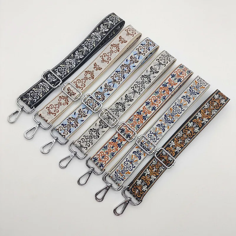 Color Ethnic Style Embroidery Bag Strap Thickened Messenger Backpack Replacement Bag Accessories Adjustment Wide Shoulder Strap