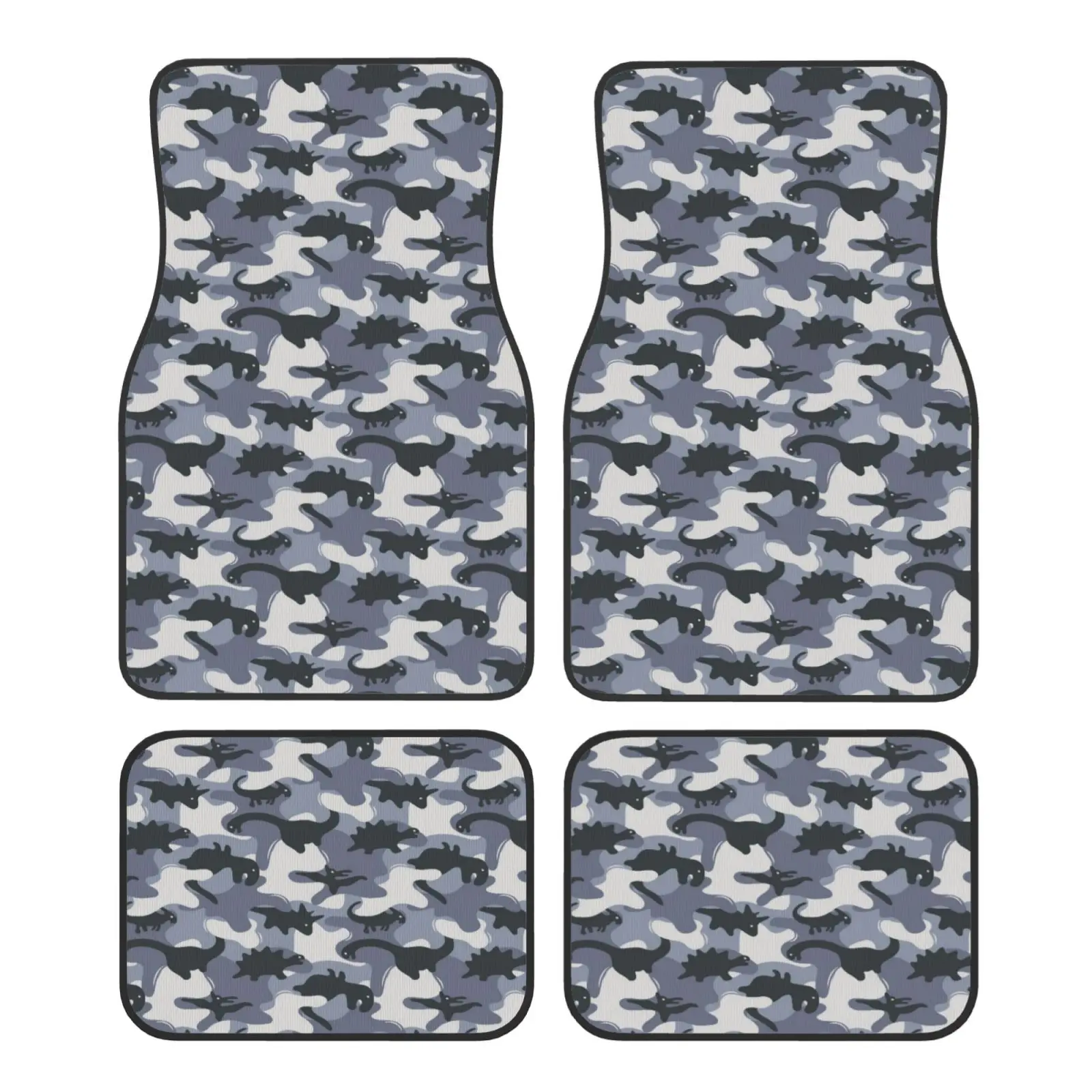 Interesting Dinosaur Pattern Print  Car Floor Mats Durable Car Carpet Mat Set of 4pcs with Anti-Slip Backing Fit for SUV Trucks