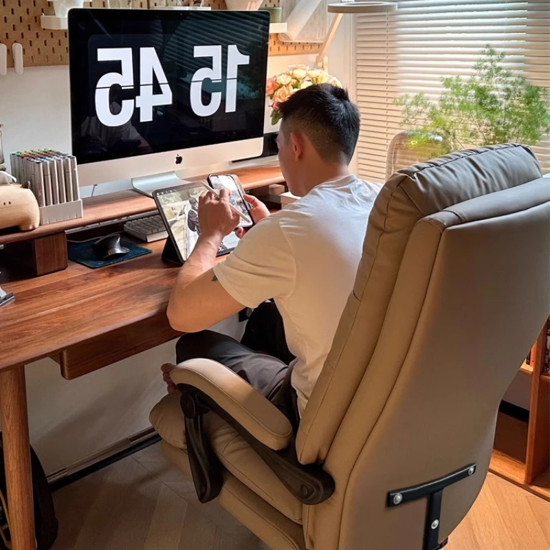 Home computer chair leisure backrest reclining sofa chairstudy office comfortable sitting light luxury boss