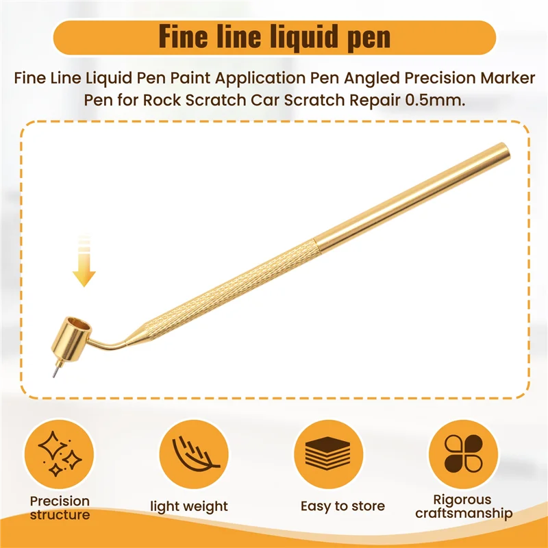 Abln-caneta líquida de linha fina, caneta de aplicação de pintura, caneta marcadora de precisão angular para reparo de arranhões de carro