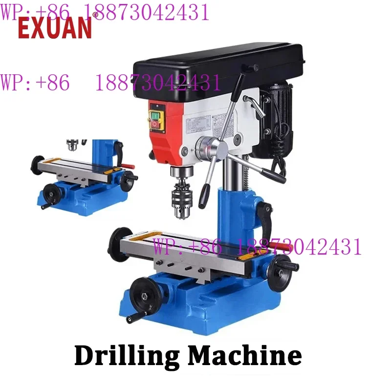 Blue Metal Drilling And Milling Machine Woodworking DIY All Copper Wire Vertical Cutting Lathe Small Drilling And Milling Machin