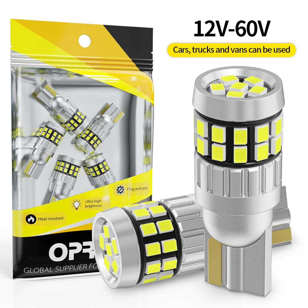 Oprah 2pcs W5W LED T10 12V 24V Car Lights For Truck Interior Bulb 2016 30SMD Canbus Map Reading Signal Lamp DRL Parking Lighting