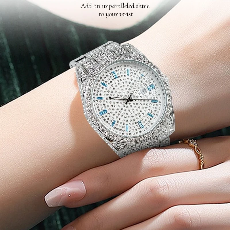 Luxuriöse, hochwertige, luxuriöse, modische High-End-Diamant-Quarzuhr, Business-Uhr für Männer und Frauen zum Zusammenhalten