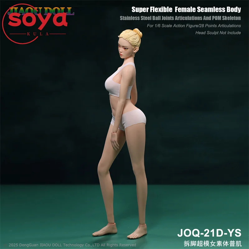 JIAOU POP JOQ-21D 1/6 Supermodel Lange Benen Meisje Naadloos Lichaam met Afneembare Voeten 12 ''Flexibele Soldaat Action Figure Poppen
