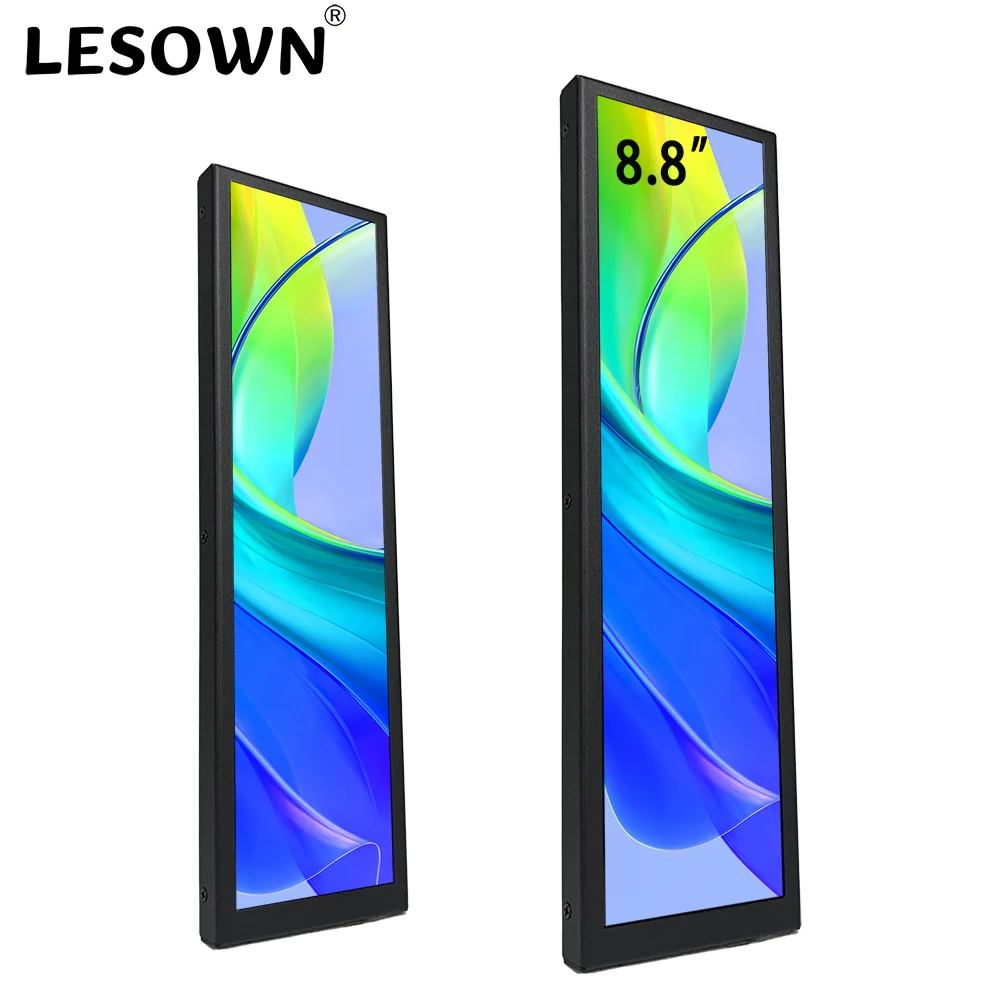 

LESOWN Long Bar LCD Portable Monitor USB HDMI 7.9 8.8 inch IPS 480x1920 Aida64 Second Touchscreen Computer Extra Display