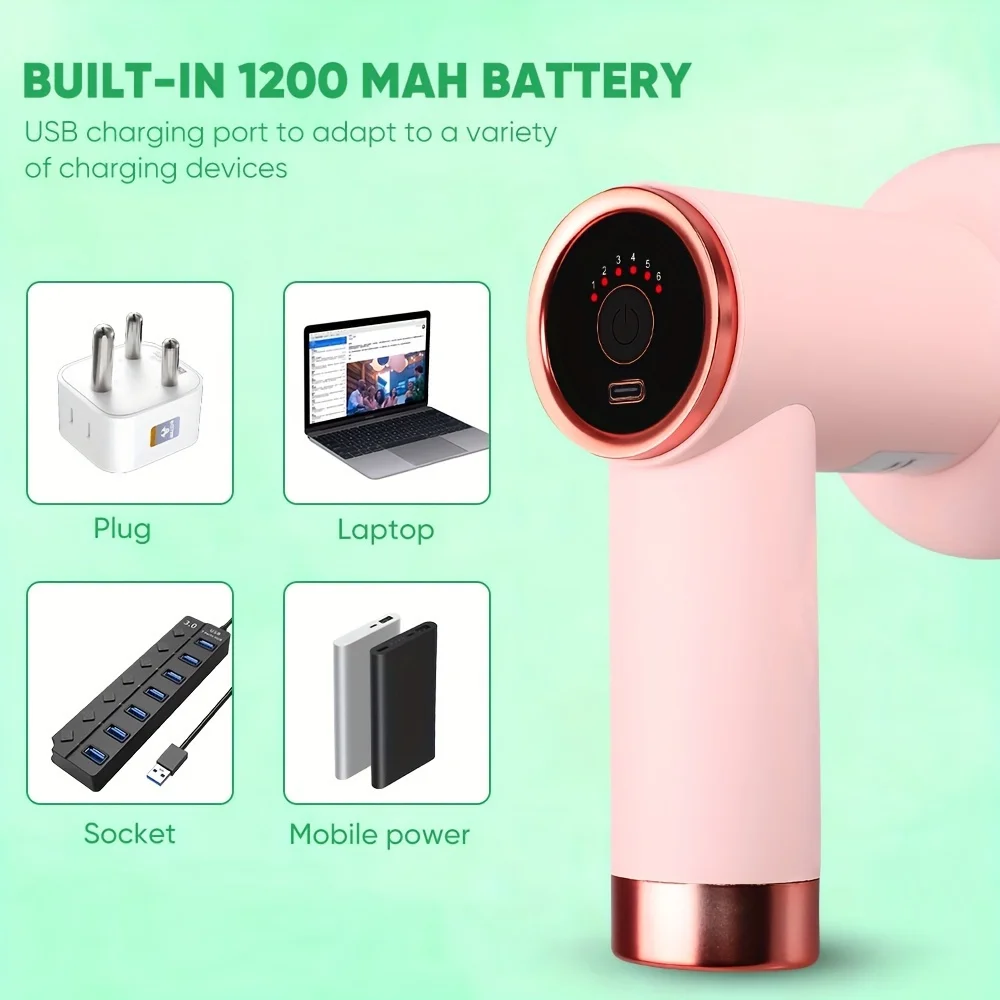 Body Massager, Home Massage Stick With 5 Massage Heads, Convenient Fat Pusher, Wireless Charging, Handheld Whole Body Kneading