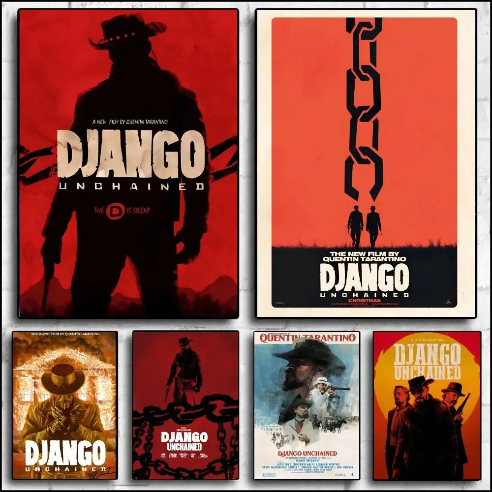 يطبع كوينتين تارانتينو جانغو غير مقيد الكلاسيكية المشارك ذاتية اللصق الفن ورق مقاوم للماء ملصق مقهى بار جدار الغرفة D #1