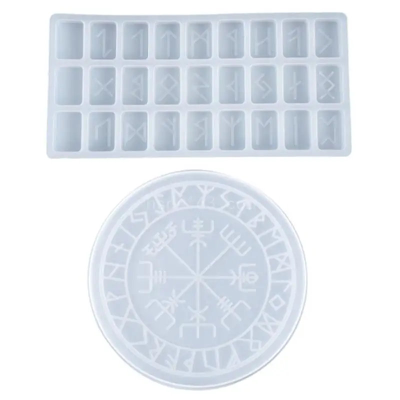 

DIY Runes Symbol Crystal Epoxy Resin Mold Circle Divination Board Silicone Mould