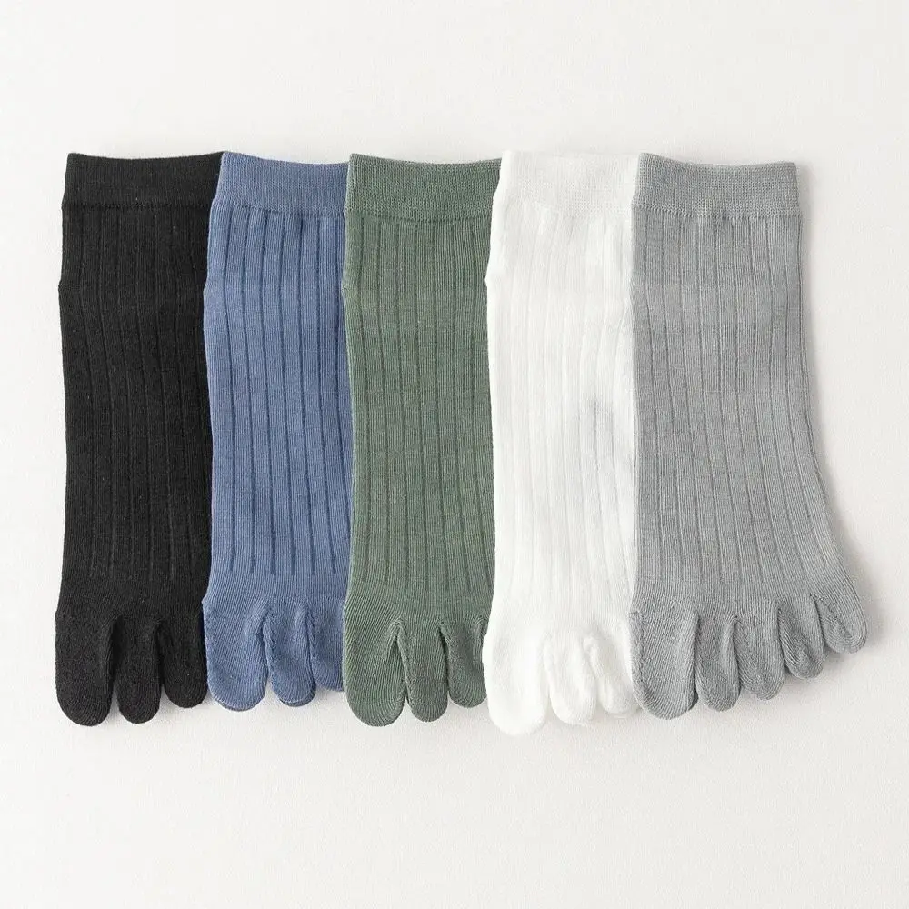 With Separate Fingers Five Finger Socks Short Tube Thin Low Cut Ankle Sports Socks Breathable Sweat-absorbing Cotton Toe Socks