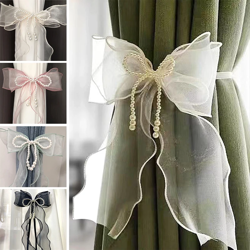 1 pair Lace Curtain Tiebacks Home Decoration Lace Drapery Tieback Decorative Curtain Ties for Bedroom Living Room Window Ties