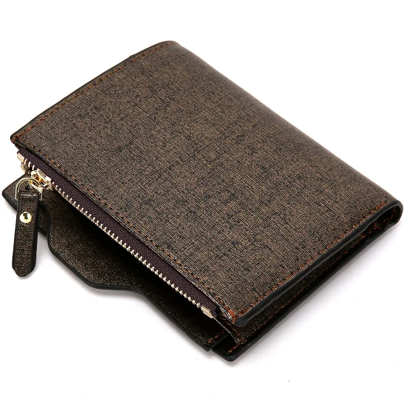 Portafoglio in pelle da uomo di nuova moda con tasca portamonete con cerniera Portamonete da uomo d'affari Porta carte rimovibile per porta soldi da uomo