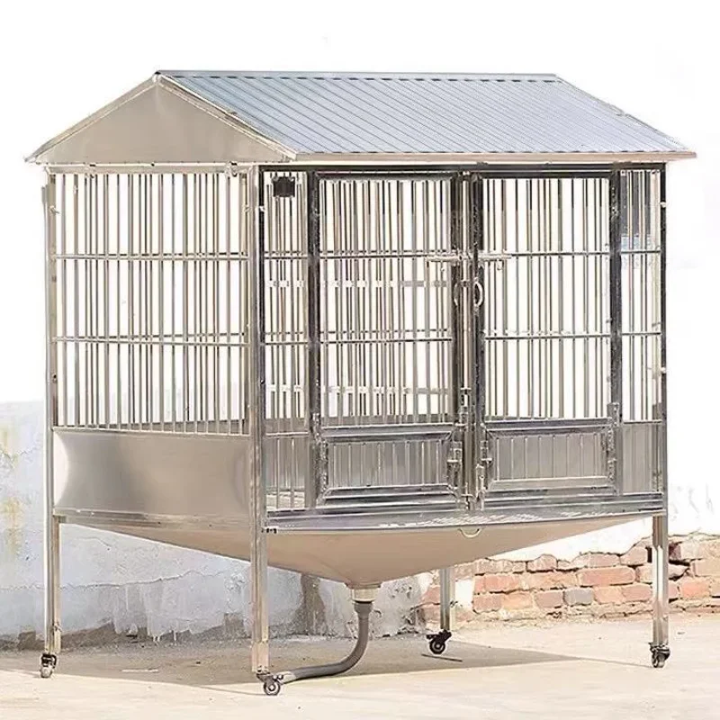 

Клетка для собак из нержавеющей стали, полностью сварная, большая, для улицы, с разделением туалета, большая защита от дождя и солнца