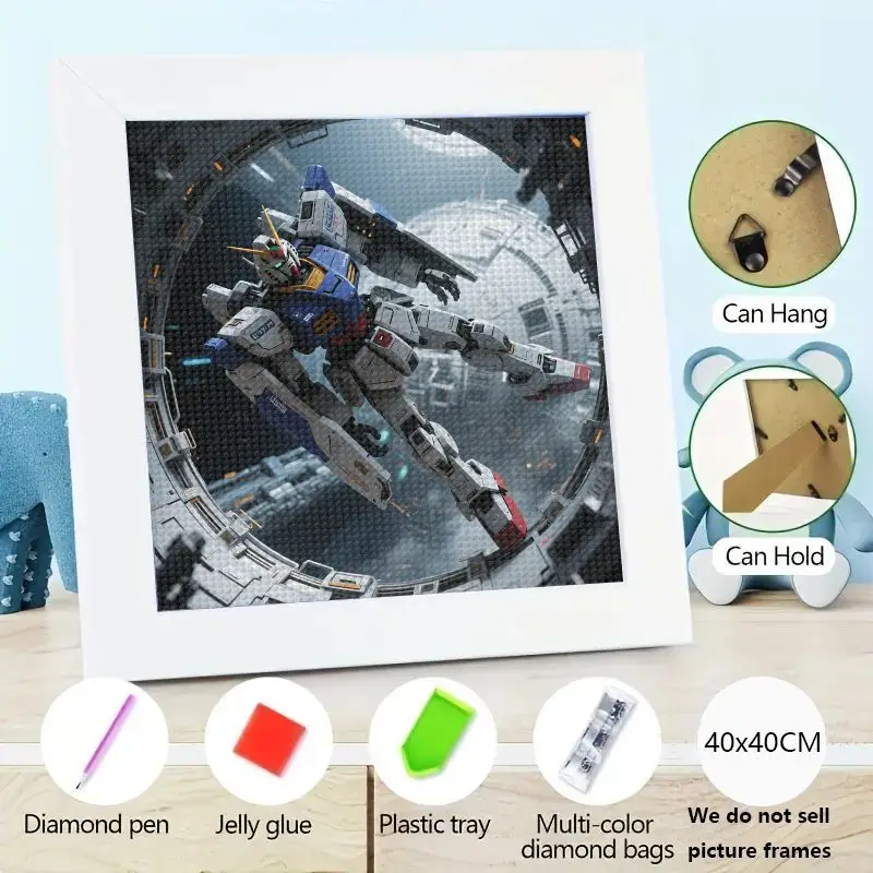 

1 шт. 5D DIY комплект алмазной живописи полная дрель Gundam Mecha Robot Sci-Fi будущий воин алмазное искусство, Space Mecha домашний декор стен 40x