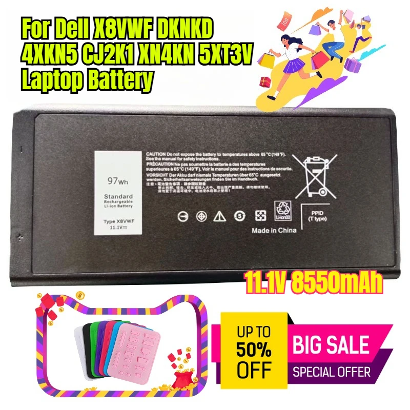 

11,1 В 8550 мАч для Dell X8VWF DKNKD 4XKN5 CJ2K1 XN4KN 5XT3V аккумулятор для ноутбука