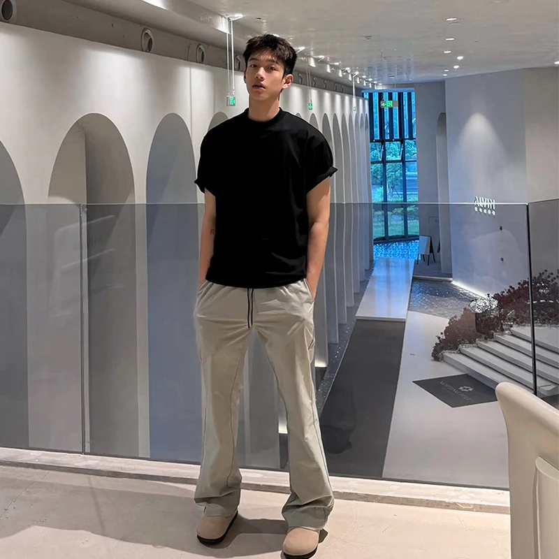 

Легкие брюки Ice Skin для мужчин, летние, тонкие, из ледяного шелка, свободного кроя, драпирующиеся, высококачественные, повседневные, с охлаждающим эффектом