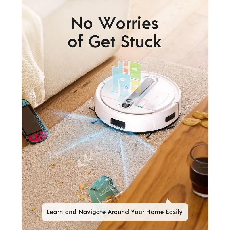 Cube Robot Vacuum Cleaner, Vacuum and Mop (Auto Clean+Auto Empty), Suction Power Compatible