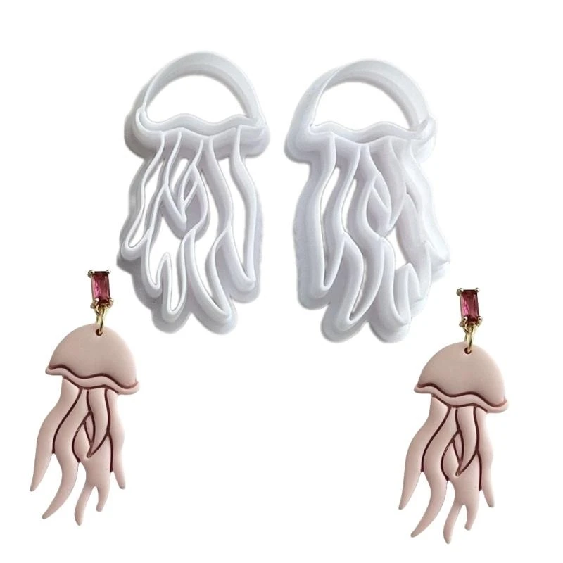 

C71D Multifuntional Clay Earring Shaping Tool Clay Cutter Seahorse/Jellyfish Jewelry Making Tool Earrings Cutting Molds