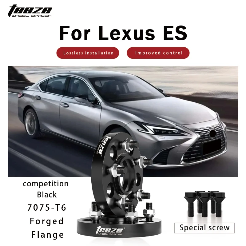 

Teeze 2/4pcs 5x114.3 CB 60.1mm M12x1.5 Hub Centric Black Forged wheel spacer For Lexus ES Flange Plate15/20/25/30/35mm