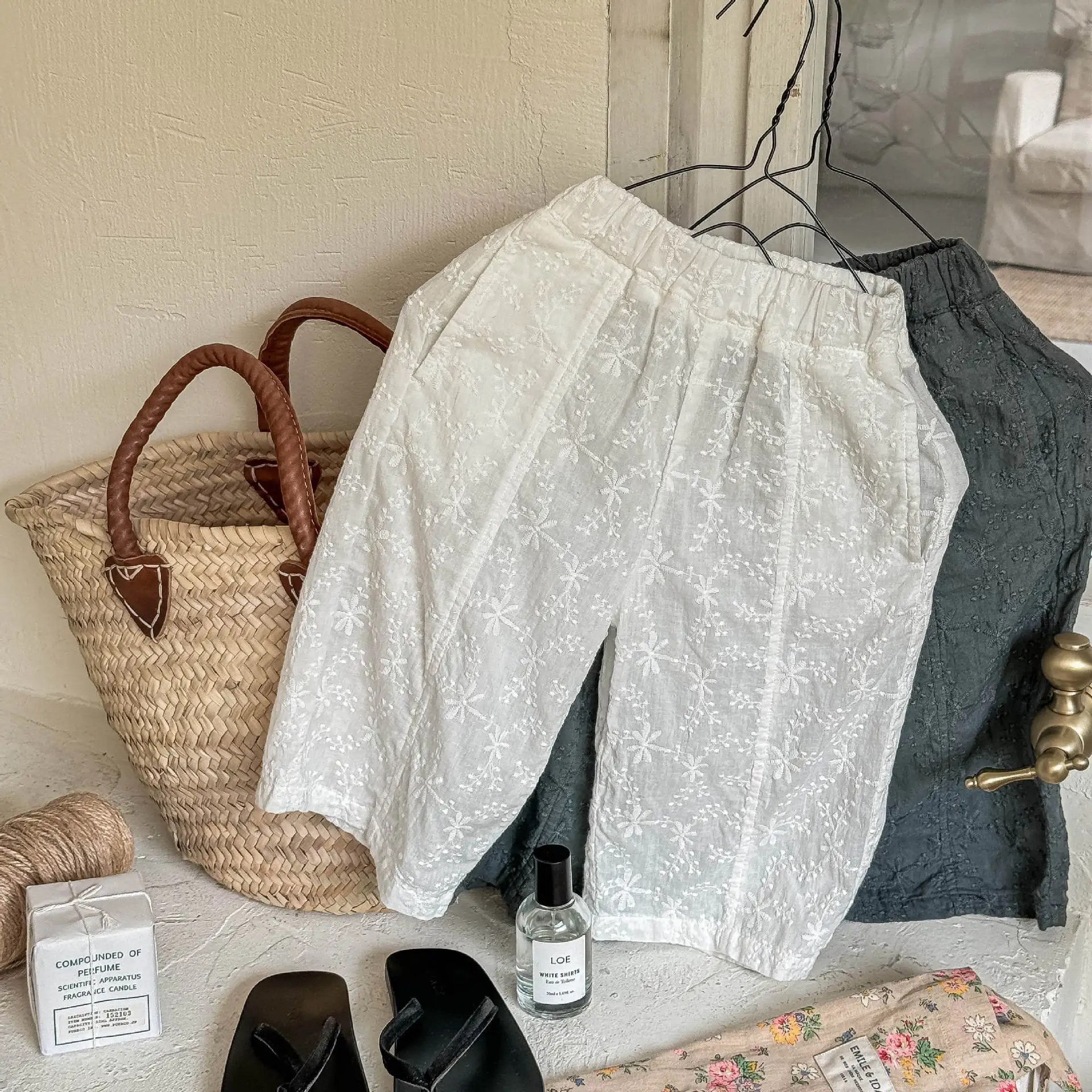 

2025 Summer New Girls Lace Trousers Cotton Breathable Children Mosquito Resistant Pants Baby Girls Casual Pants Kids Clothes