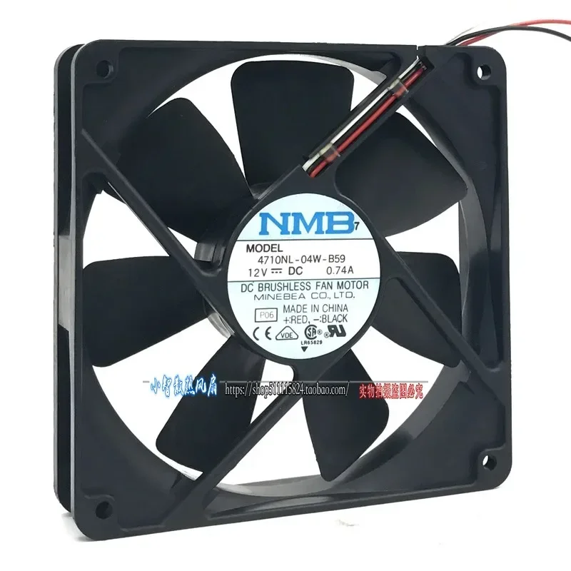 NMB-MAT 4710NL-04W-B59 P06 DC 12V 0.74A 120x120x25mm 3-Wire Server Cooling Fan