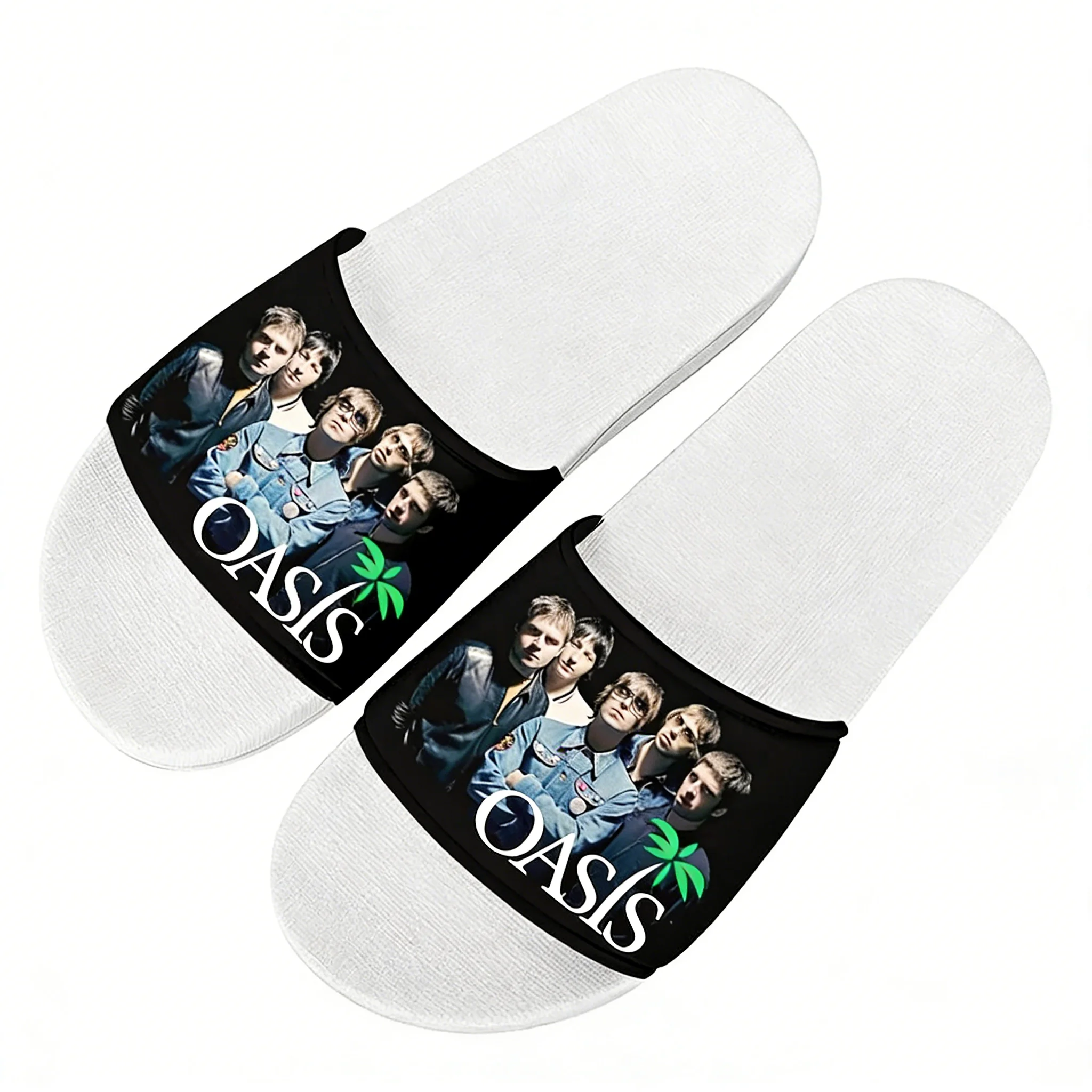 

Тапочки Oasis Rock Band, домашняя обувь для воды, рок-певец, мужские и женские подростковые пляжные сандалии для бассейна, летние тапочки высокого качества на заказ