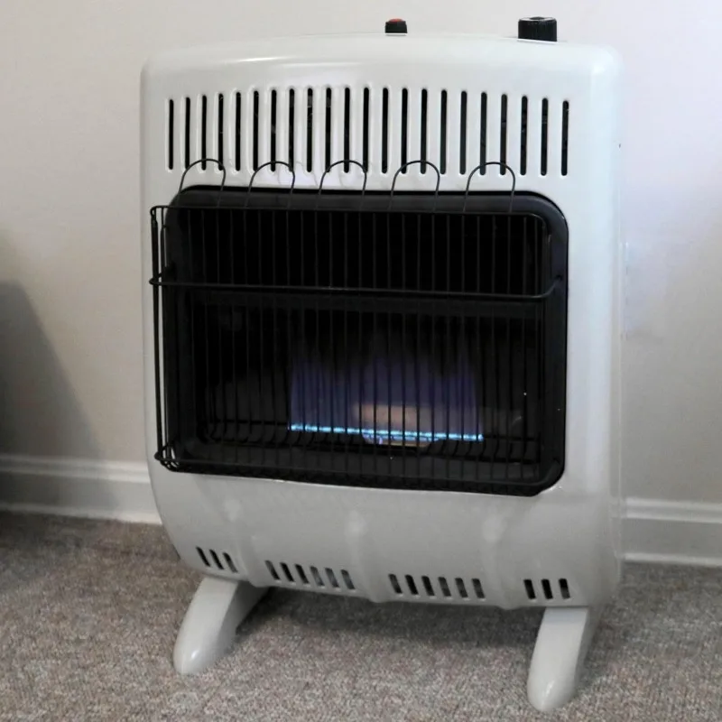 MHVFBF20LPT 20,000 BTU Blue Flame Vent Free Propane Heater For Cold Rooms, Additions, Sun Rooms Cabins & Garage - White