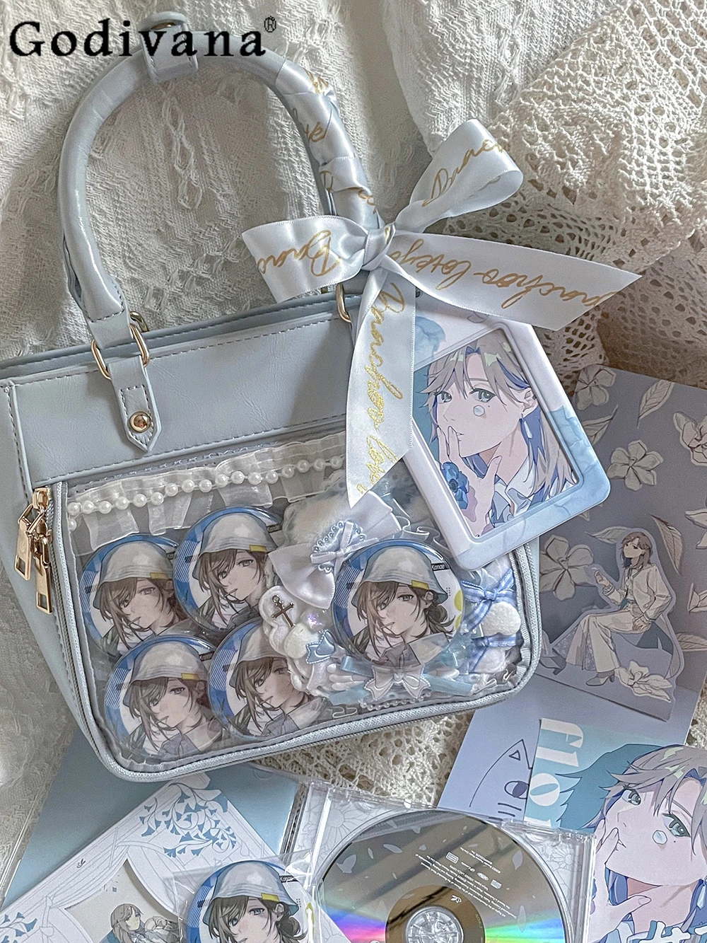 

Casual Shoulder Bags PU Vintage Handbags Elegant Ribbon Commuter Crossbody Candy Color Itabag Cute Women's Tote Bag