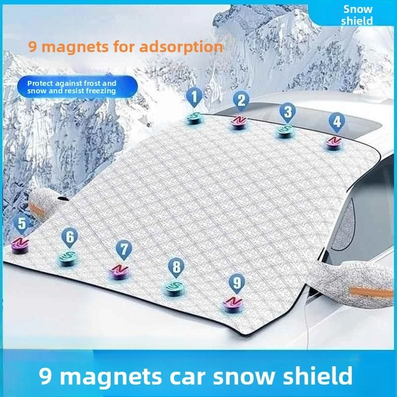 

Car Magnetic Sunshade Shield Front Windshield Thickened Snow And Frost Protection Gear Cover Sun Shield with Frost Protection