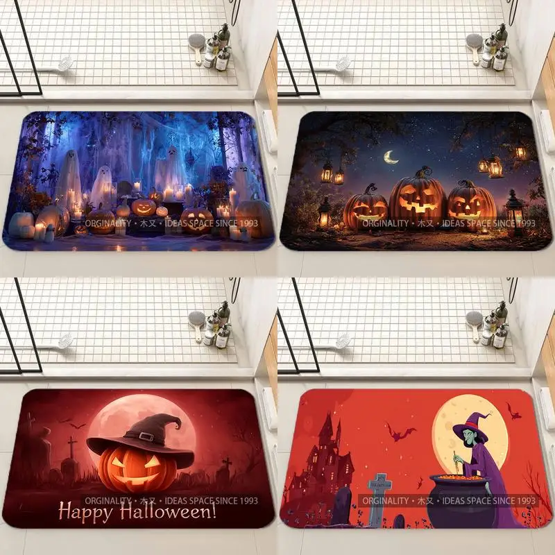 

Halloween Ghost Pumpkin Mat Living Room Decoration Home Sofa Non-Slip Carpet Study Bedroom Tatami Children'S Soft Floor Mat
