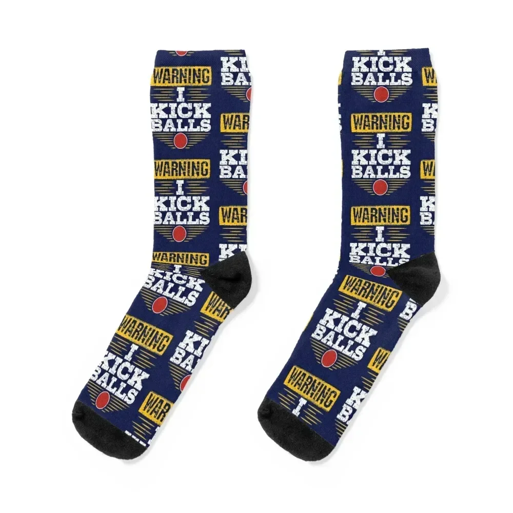 

Kickball Warning I Kick Balls Socks colored basketball new in's tennis Girl'S Socks Men's