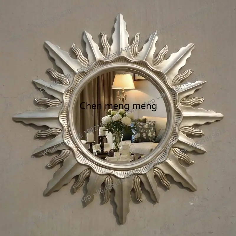 Vintage Gold Home Wall Hanging Bathroom Makeup Mirror Entrance Decorative Mirror