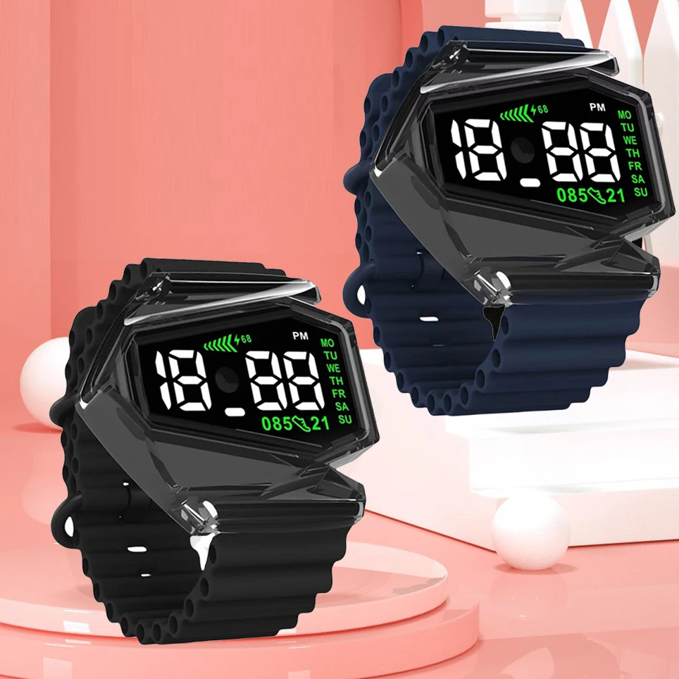 Multi-function Aircraft Watch Touch Screen Digital Kids Watches Students Boys and Girls LED Sports Electronic Watch Clock Gifts