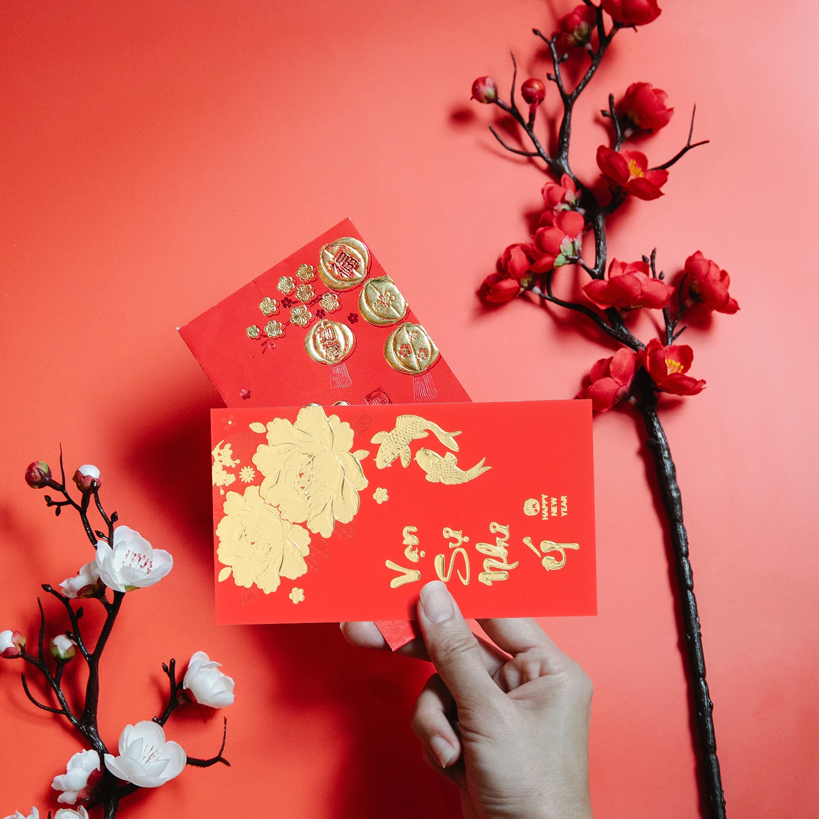 

36pcs 2025 Envelope Chinese New Year Paper Packets Festive Money Bags Lunar Spring Festival Traditional Thick Red
