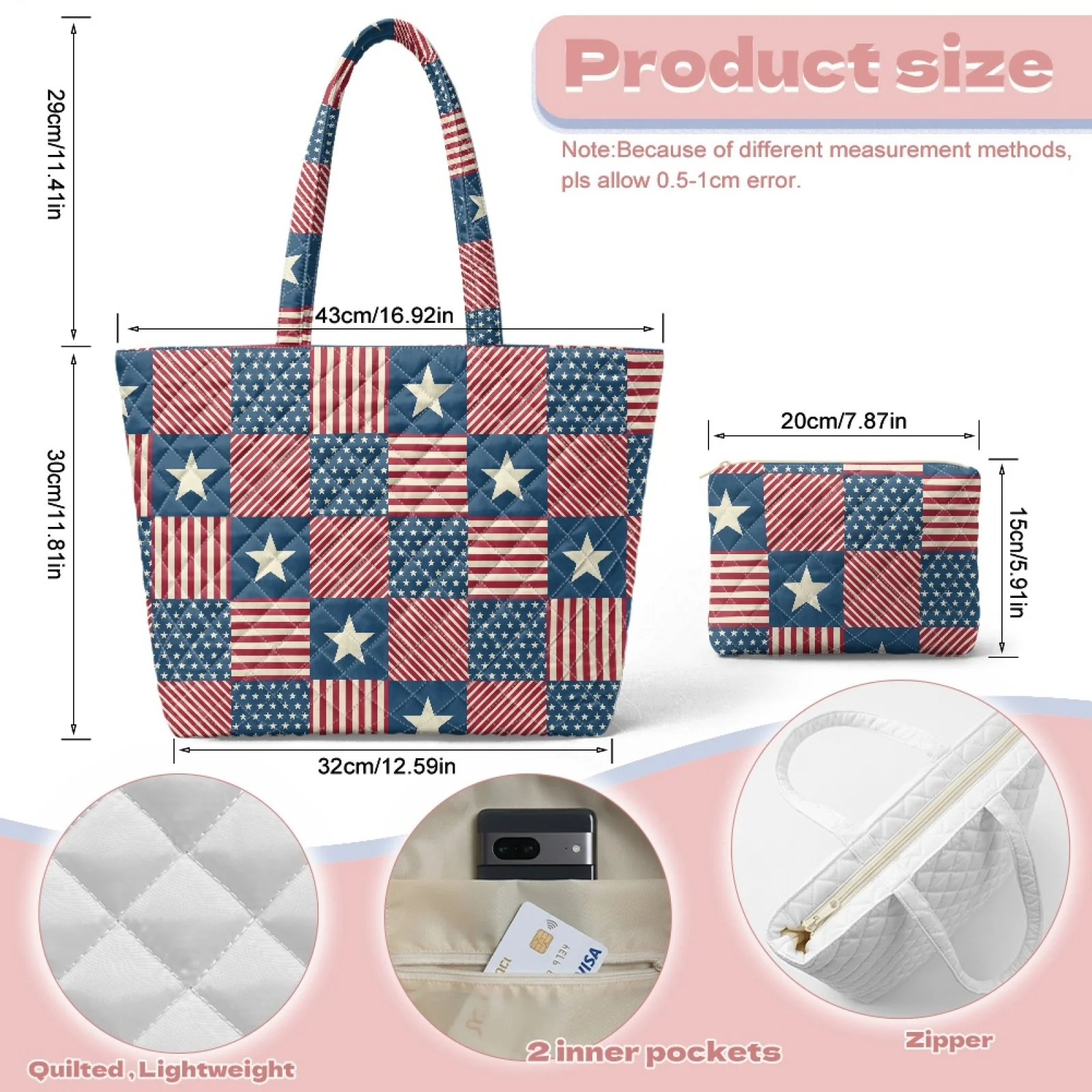 Coloranimal Sun 2 Packs Portable Quilted Shoulder Bag for Excursions 2026 New