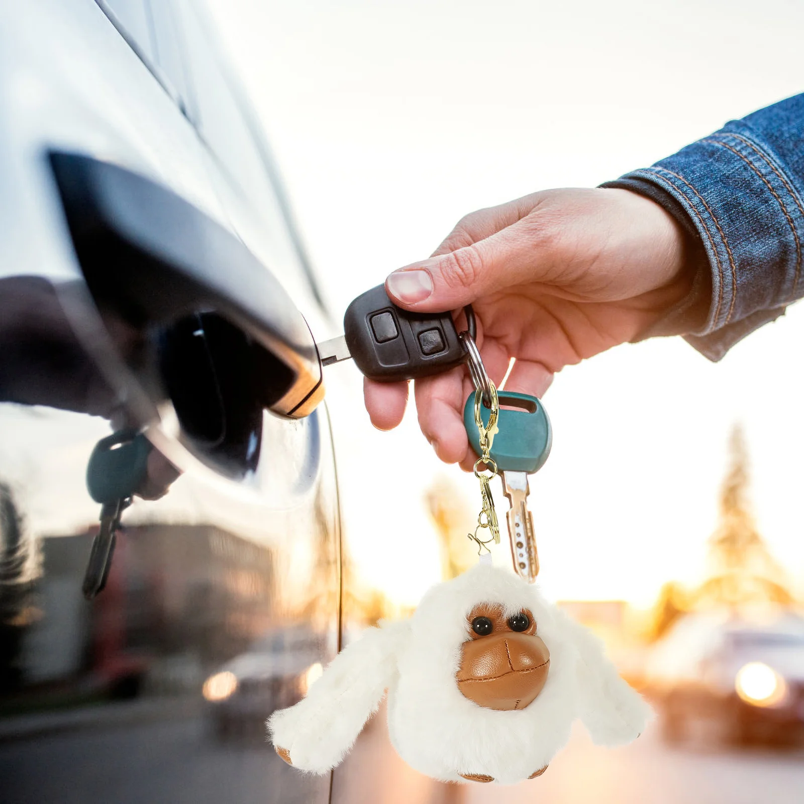 

Gorilla Animal Plush Pendant Keychain (plush Gibbon-brown) 1pc Stuffed Personality White Cute