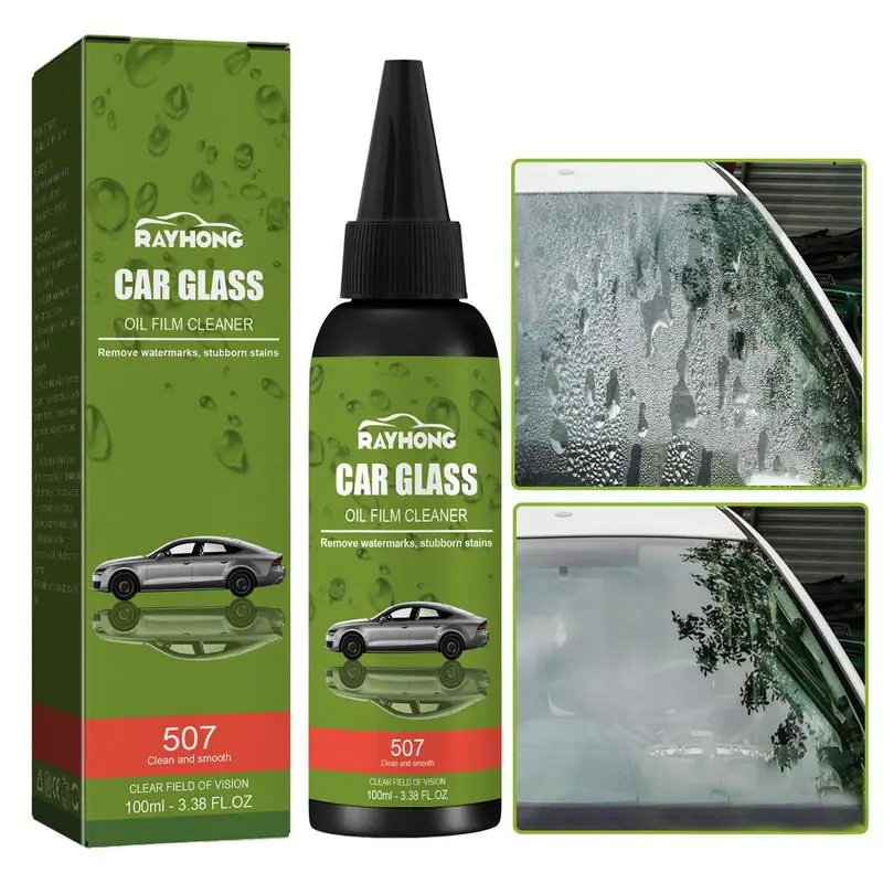 

100ml Car Glass Oil Film Cleaner Automotive Windshield Stain Remover Liquid Glass Water Spot Cleaning Agent For Cars Maintenance