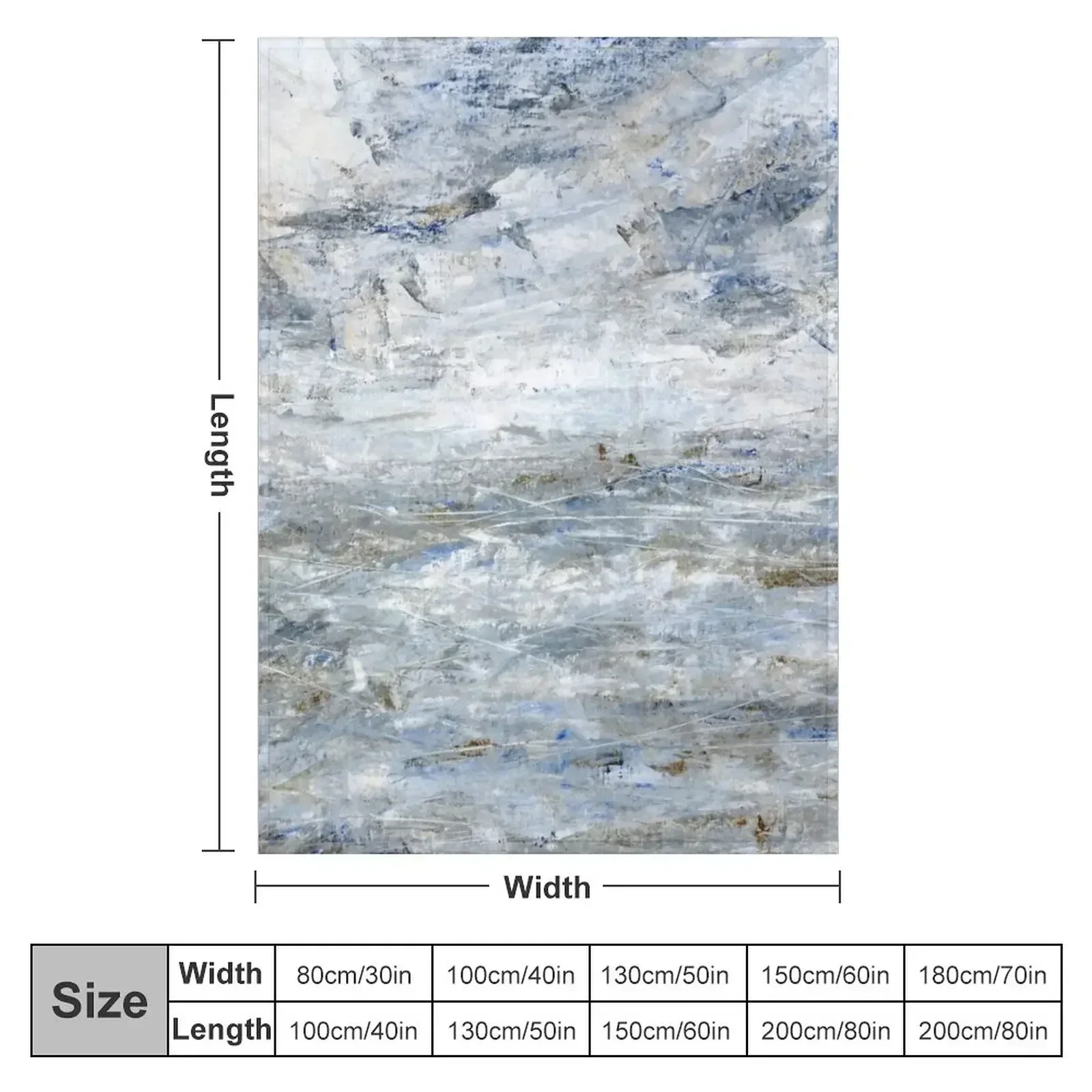 Abstract Seascape in Grey and Blue Throw Blanket Hairys Summer Decorative Sofas Travel Giant Sofa Flannel Fabric Blankets